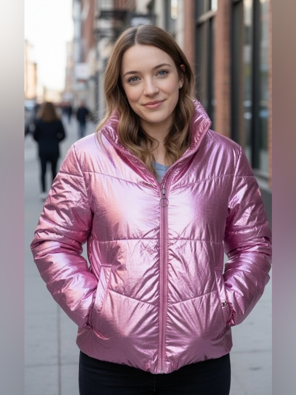 TCEC Metallic Pink Women's Puffer Jacket